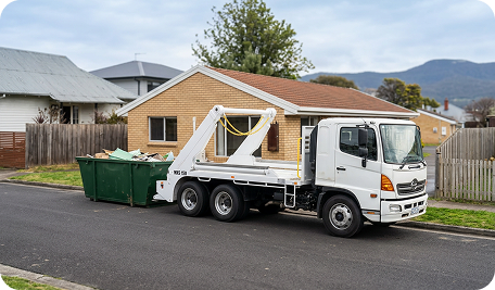 Skip Bin Hire Glenorchy skip bin delivered and placed in front of a residential home for fast and reliable waste removal service