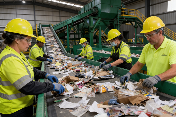 Responsible waste management in Hobart with recycling, licensed facilities, and sustainable disposal of green and construction waste
