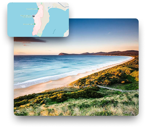 Coastal view in Tranmere Tasmania