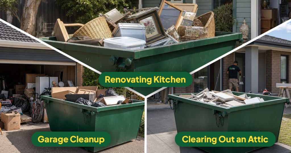 Residential skip bin hire in Hobart showing a clean household waste removal solution for home clean-ups and renovations